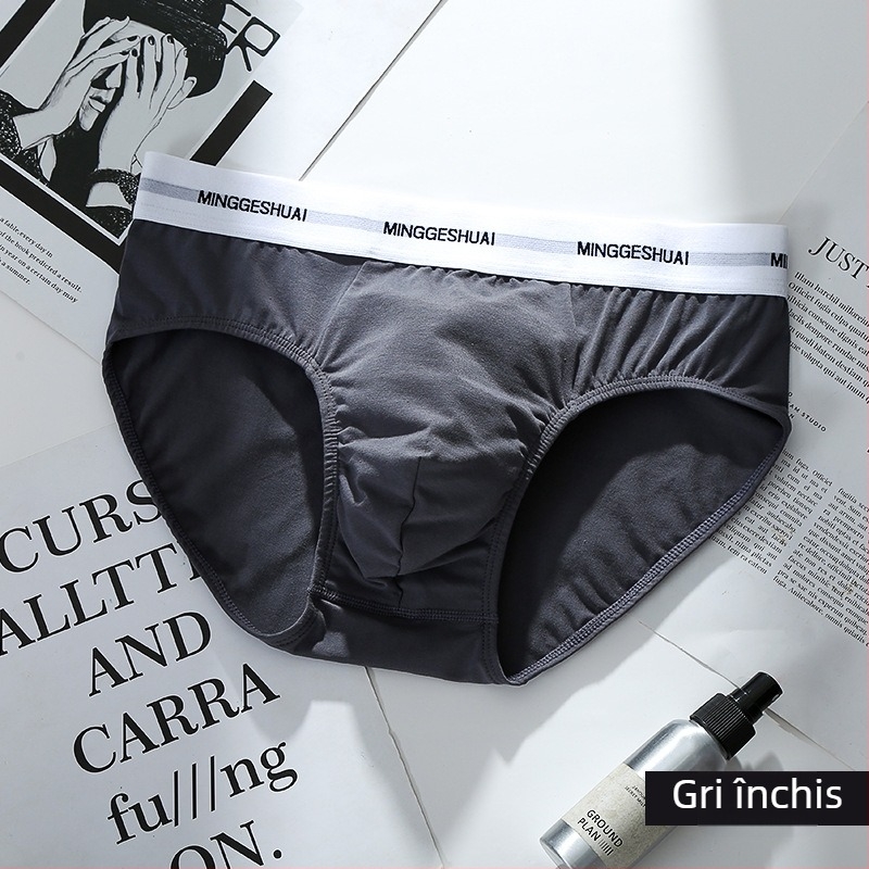 Boxeri bărbați din bumbac, respirabili, tricotate, talie medie