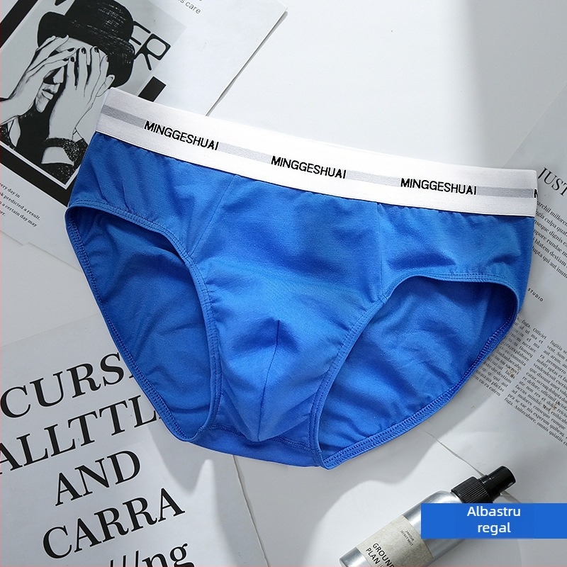 Boxeri bărbați din bumbac, respirabili, tricotate, talie medie