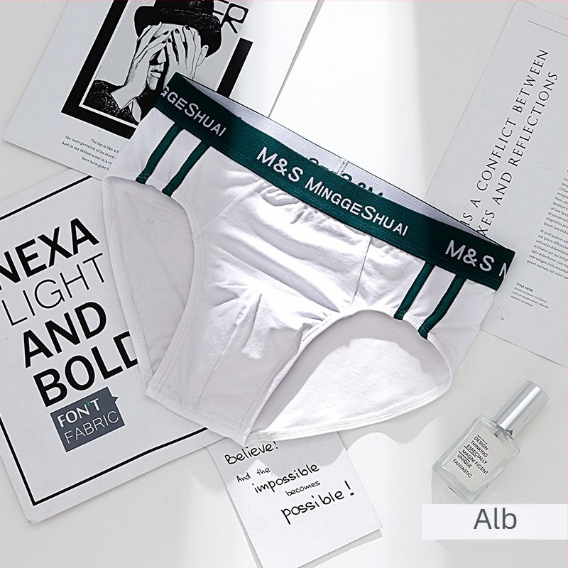 Boxeri bărbați din bumbac, respirabili, tricotate, talie medie