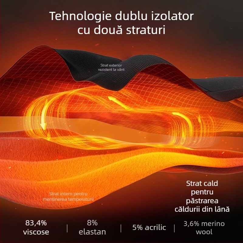 Set de lenjerie termică din lână, plăcut la atingere, gros 251–300 g/m², guler rotund, mâneci lungi, top și pantaloni, strat de bază unic pentru toamnă-iarnă, unisex