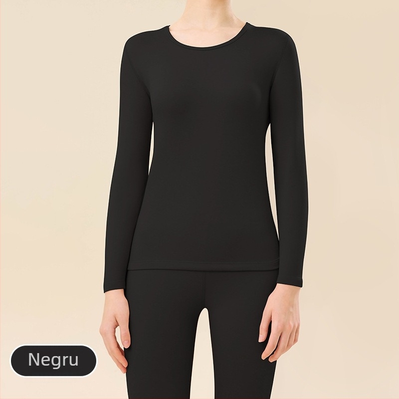 Set de lenjerie termică din lână, plăcut la atingere, gros 251–300 g/m², guler rotund, mâneci lungi, top și pantaloni, strat de bază unic pentru toamnă-iarnă, unisex