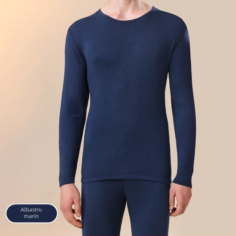 Set de lenjerie termică din lână, plăcut la atingere, gros 251–300 g/m², guler rotund, mâneci lungi, top și pantaloni, strat de bază unic pentru toamnă-iarnă, unisex