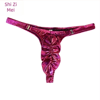 Tangă masculină cu închidere dublă pe lateral și buzunar U, din satin și nylon, Ye Zimei (Material: satin; Compoziție principală: nylon; Conținut: 50-70%; Ciclu de producție: 7 zile)