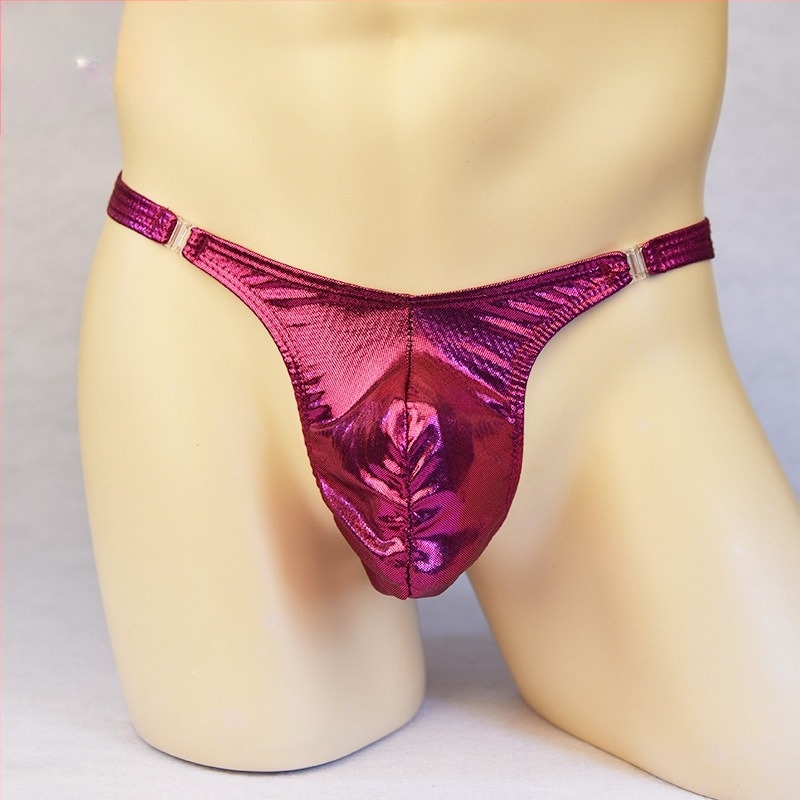 Tangă masculină cu închidere dublă pe lateral și buzunar U, din satin și nylon, Ye Zimei (Material: satin; Compoziție principală: nylon; Conținut: 50-70%; Ciclu de producție: 7 zile)