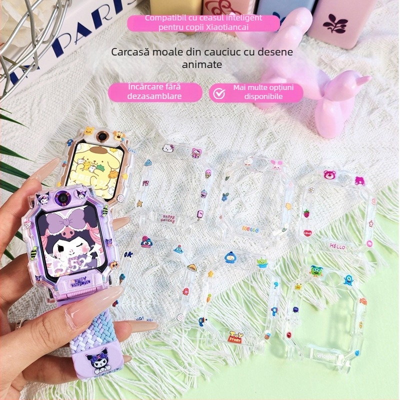 Carcasă de protecție desen animat pentru ceasul Little Genius Z9/Z10 și Z6Pro/Z7/Z8A — TPU, cu autocolant D2A/D3