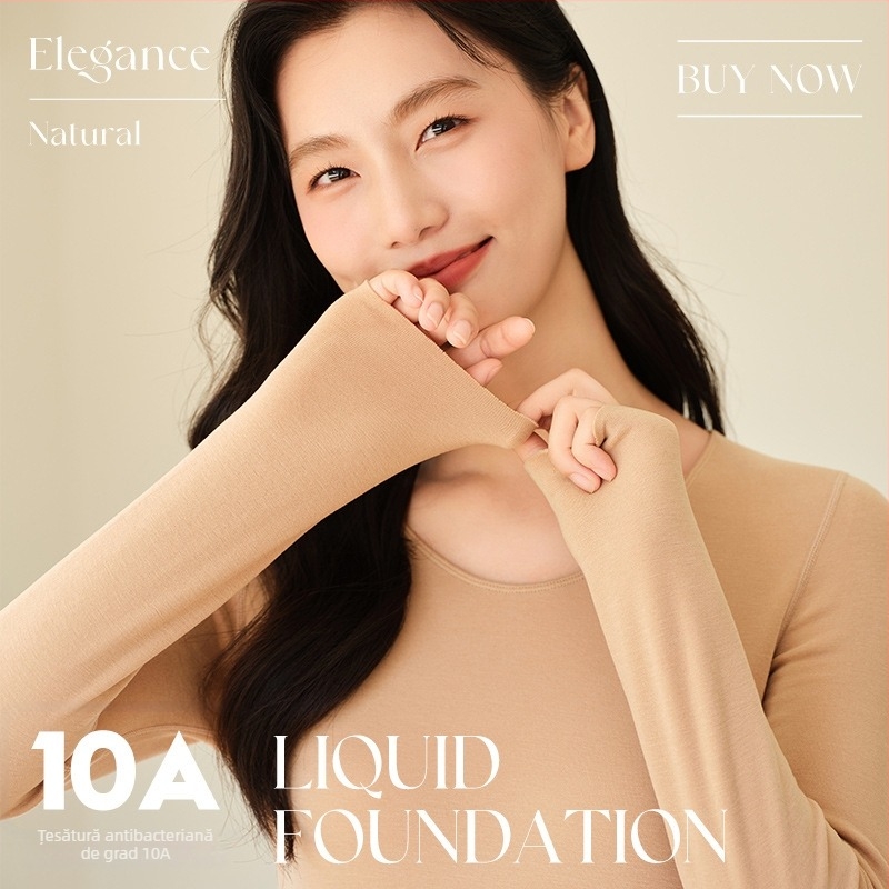 Set termic pentru femei cu strat de bază căptușit cu fleece, top cu mânecă lungă și pantaloni 9/10 (Lyocell 30-50% • 201-250 g/m² • Căptușit cu fleece • Mânecă lungă)