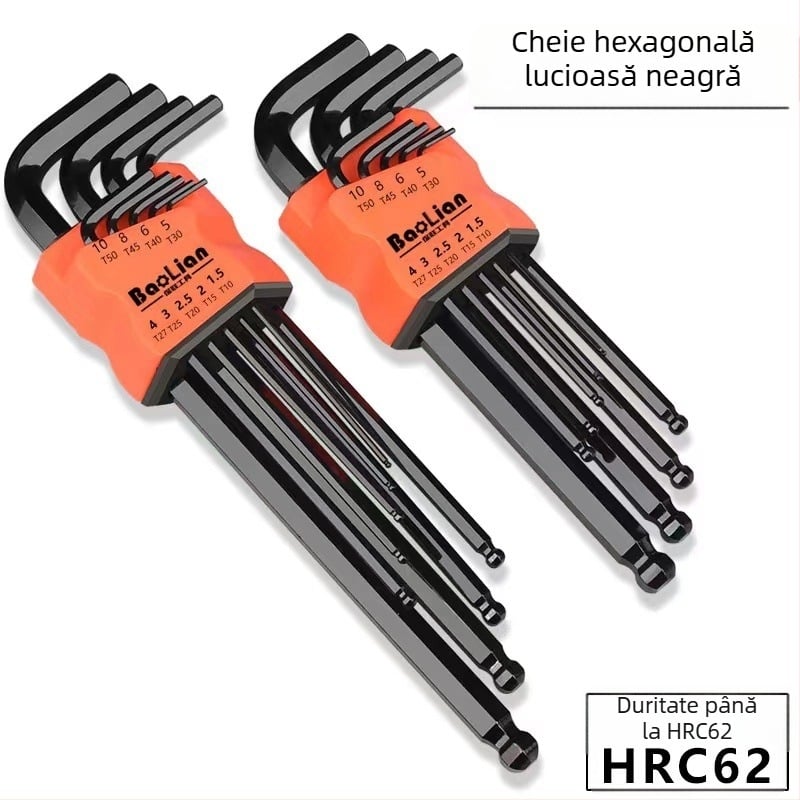 Bosite Set chei hex – Unelte șurubelnițe și instrumente, oțel crom-vanadiu / S2, nichelat, capete hexagonale