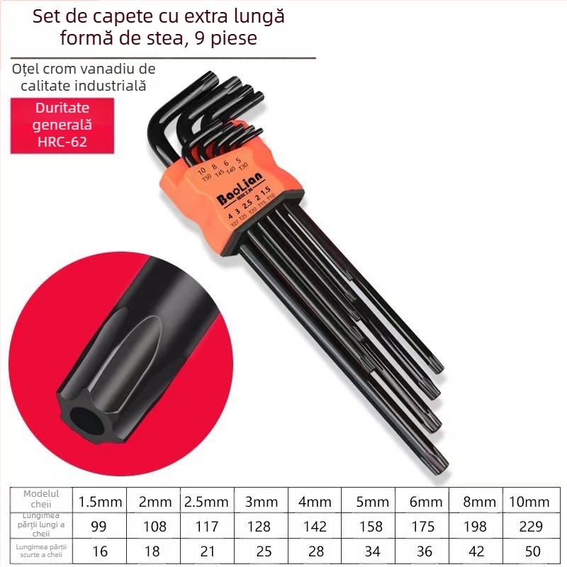 Bosite Set chei hex – Unelte șurubelnițe și instrumente, oțel crom-vanadiu / S2, nichelat, capete hexagonale