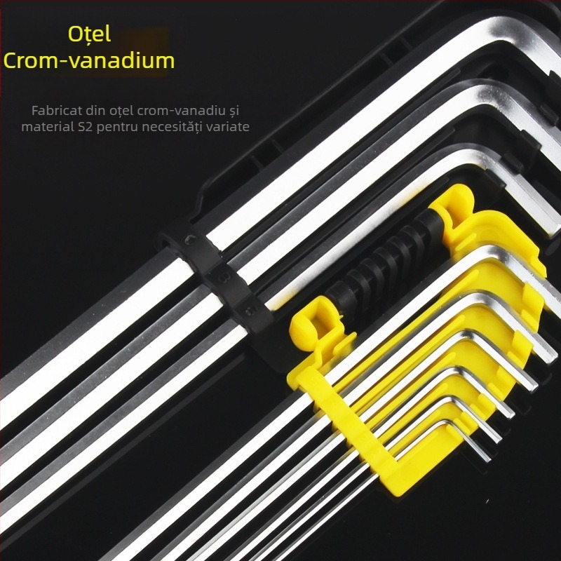 GSNG set de nouă chei hexagonale cu cap balon, din oțel crom-vanadiu, standard metric