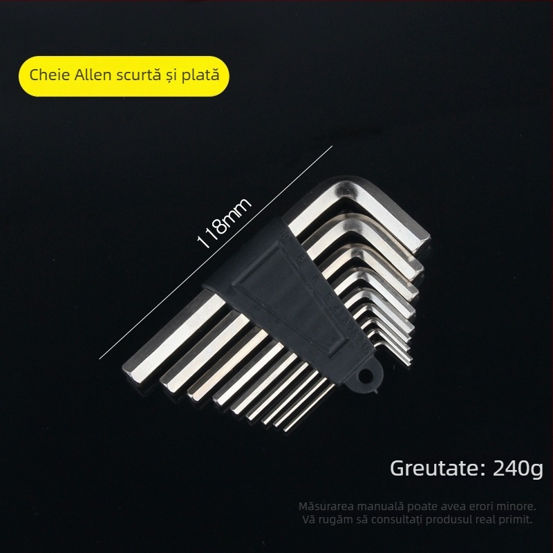 GSNG set de nouă chei hexagonale cu cap balon, din oțel crom-vanadiu, standard metric