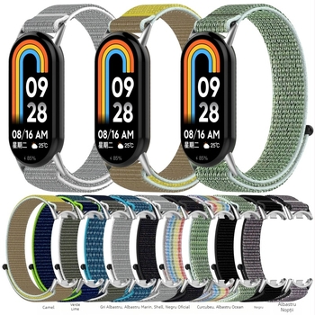 Brățară Velcro din nylon pentru Xiaomi Mi Band 9/10 și Mi Band 8 NFC – curea din pânză țesută