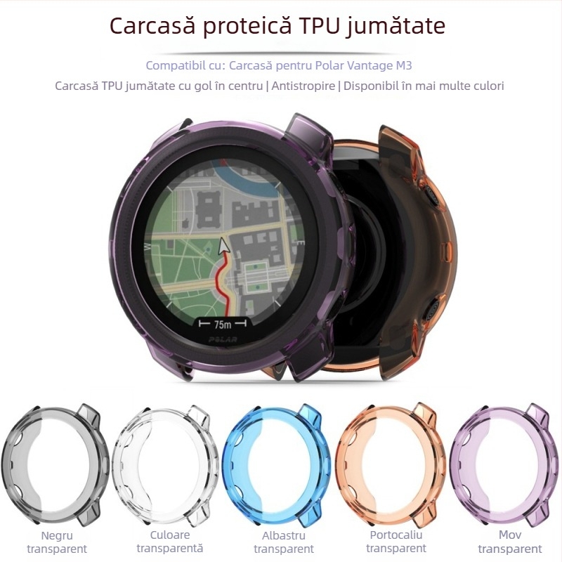 Capac TPU protectie pentru Polar Vantage V3 și Vantage M3; material: TPE/TPU; greutate: 0,008 kg; ambalare: pungi perlă