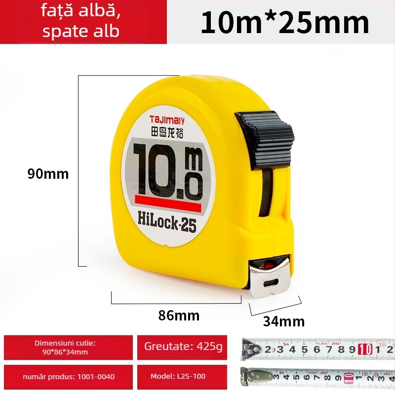 Tajima Ryu bandă metrică din oțel, cu dublă față, grosime și rezistentă la uzură, tip bandă de măsurare