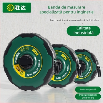 Shengda bandă metrică cu riglă din fibră de sticlă, dublă față, bandă moale
