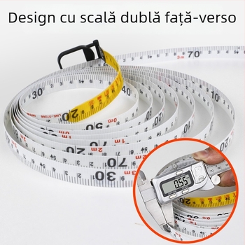 Shengda bandă metrică cu riglă din fibră de sticlă, dublă față, bandă moale