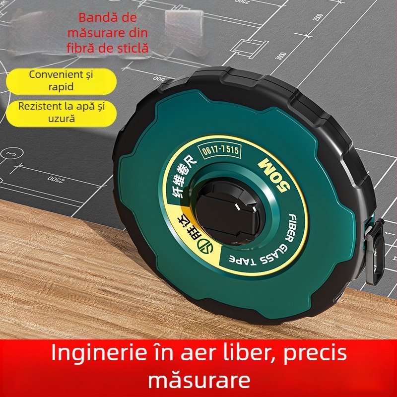 Shengda bandă metrică cu riglă din fibră de sticlă, dublă față, bandă moale