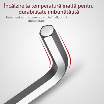 Set chei Allen cu cap hexagonal interior, în formă L, din oțel crom-molibden-vanadiu, zece bucăți, cu duritate înaltă