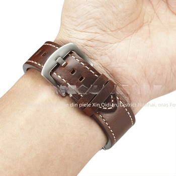 Brățară de ceas din piele naturală, finisaj ulei-cerat, gata de utilizare, pentru Huawei smartwatch, brand Xin Starting Point, origine Guangdong, Primăvara 2025, stil casual