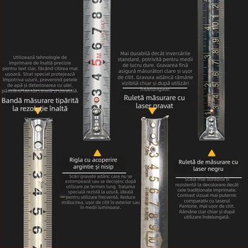 Bandă metrică din oțel inoxidabil cu design gol, rezistentă la apă, la căderi, precizie înaltă, cu husă