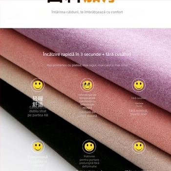 Set termic de lenjerie pentru bărbați și femei, fibră de încălzire, bază din bumbac, țesătură extra groasă 501–600 g/m², căptușeală de catifea, mâneci lungi