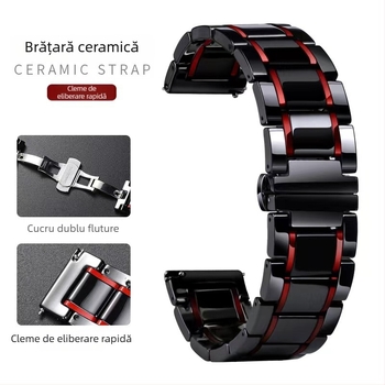 DITUOSI Bandă de ceas din ceramică cu cataramă fluture pentru Huawei GT4/GT3, ceasuri Samsung și Xiaomi