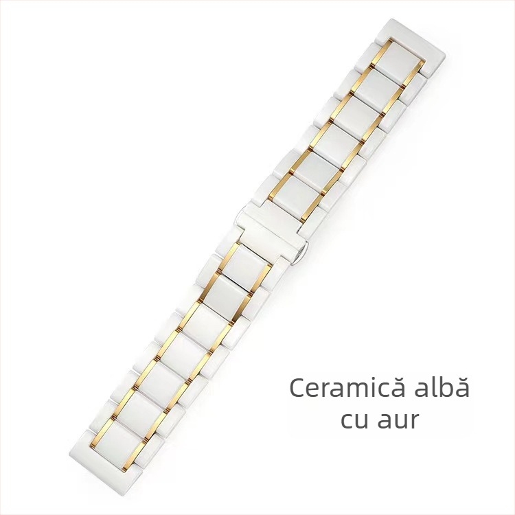DITUOSI Bandă de ceas din ceramică cu cataramă fluture pentru Huawei GT4/GT3, ceasuri Samsung și Xiaomi