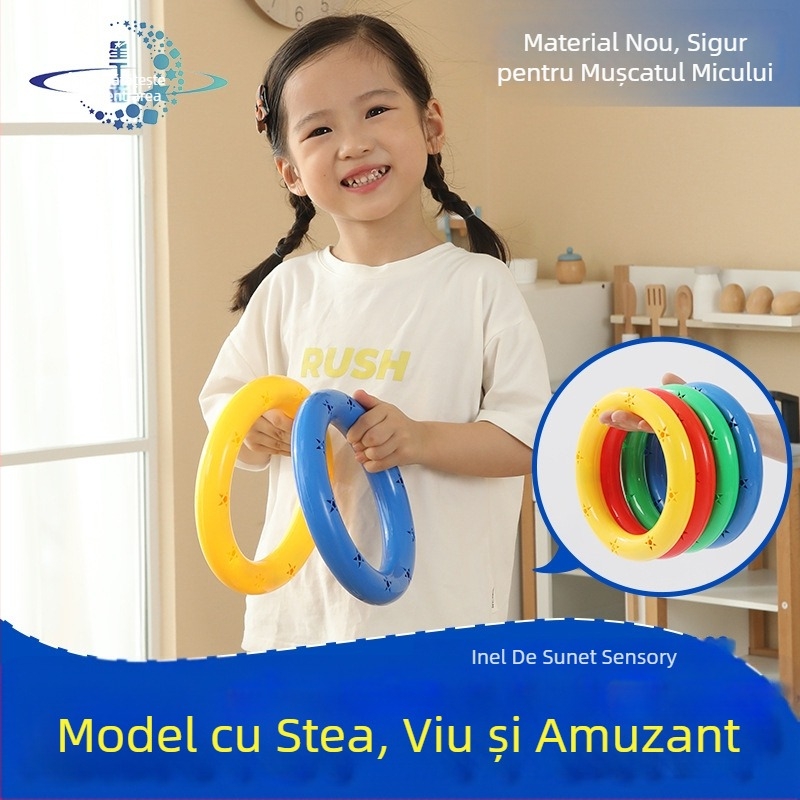 Star dinno Jucărie interactivă din plastic cu clopoțel pentru gimnastică de dimineață, copii 4–6 ani — sunet, dezvoltare coordonare mână-ochi, 3C certificare: 2020012203303333