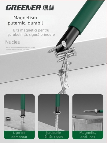 Șurubelniță cu cap cruciform pentru electricieni, mâner din plastic