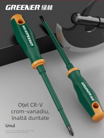 Șurubelniță cu cap cruciform pentru electricieni, mâner din plastic