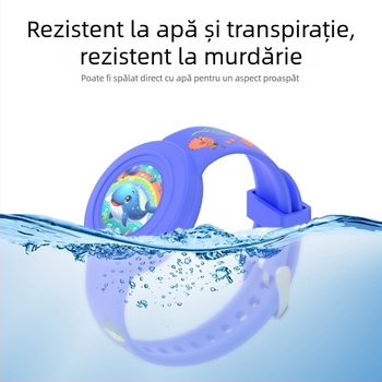 Capac protecție din silicon pentru AirTag Apple – curea impermeabilă, stil desen animat drăguț, turnare prin injecție, seria Waterproof Strap Cover, model Waterproof Strap Cover