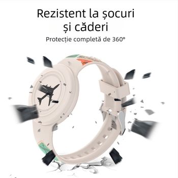 Capac protecție din silicon pentru AirTag Apple – curea impermeabilă, stil desen animat drăguț, turnare prin injecție, seria Waterproof Strap Cover, model Waterproof Strap Cover