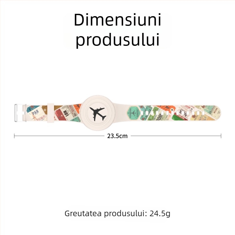 Capac protecție din silicon pentru AirTag Apple – curea impermeabilă, stil desen animat drăguț, turnare prin injecție, seria Waterproof Strap Cover, model Waterproof Strap Cover