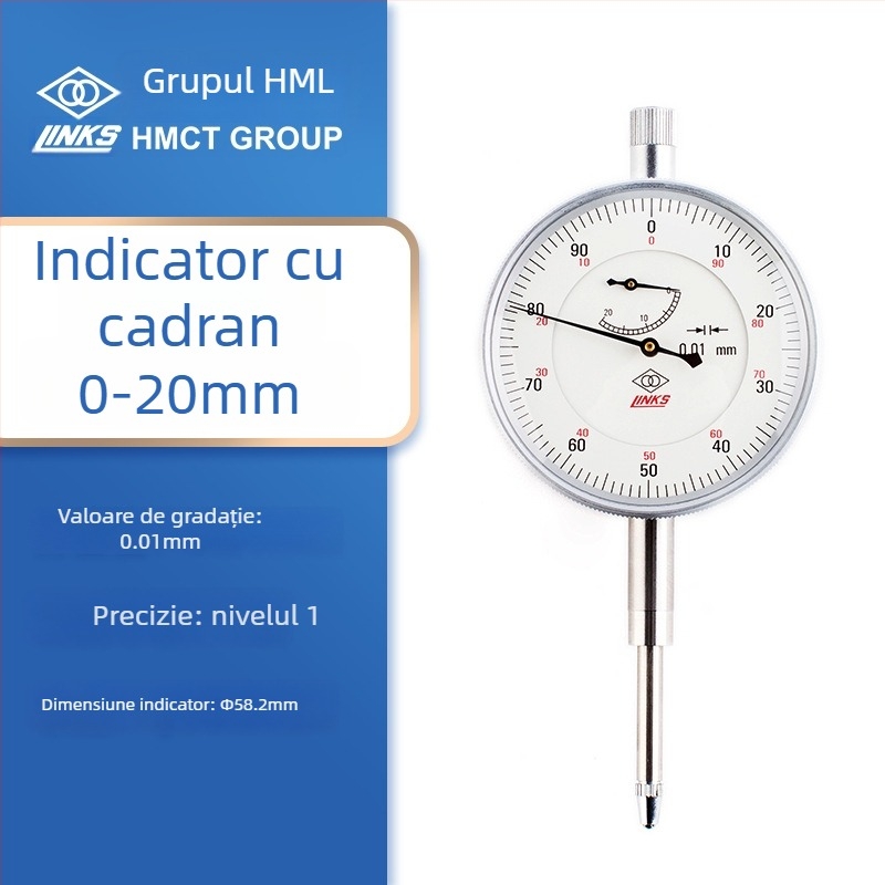 Indicator cadran cu bază magnetică, rezistent la șocuri, scară 0-1-3-5-10-30-50, GB1219-2008, marca Ha Amount