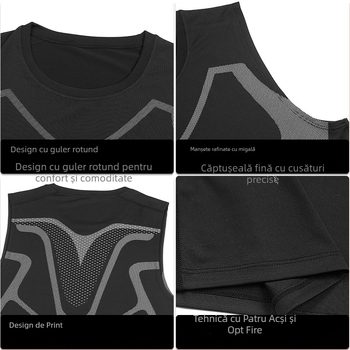 Vesta de alergare pentru bărbați, material Milk Silk respirabil, țesătură 95% poliester