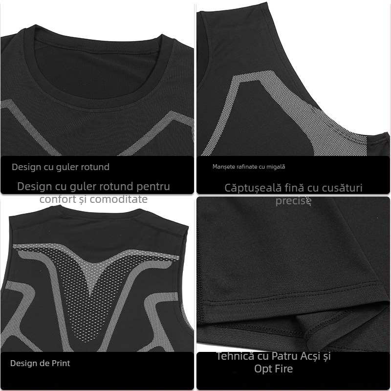 Vesta de alergare pentru bărbați, material Milk Silk respirabil, țesătură 95% poliester