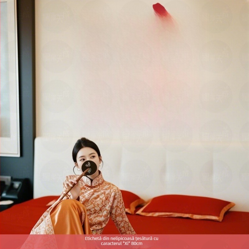 Stickere cu cuvinte fericite tăiate în stil chinezesc nou pentru decorarea dormitorului de nuntă – Material: țesătură flokată; Import: Nu; Brand: Altul; Categorie: Cuvinte fericite