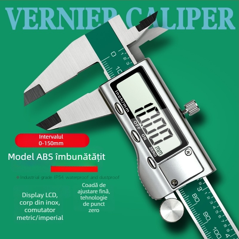 Caliper digital din oțel inoxidabil – clasă industrială, precizie înaltă, afișaj digital