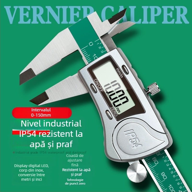 Caliper digital din oțel inoxidabil – clasă industrială, precizie înaltă, afișaj digital