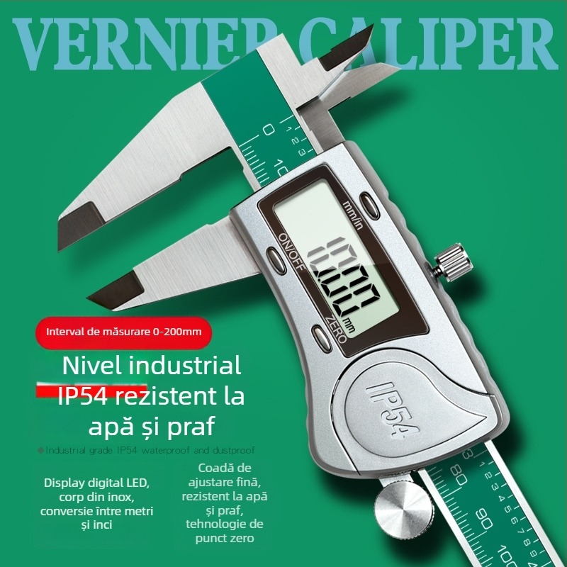 Caliper digital din oțel inoxidabil – clasă industrială, precizie înaltă, afișaj digital