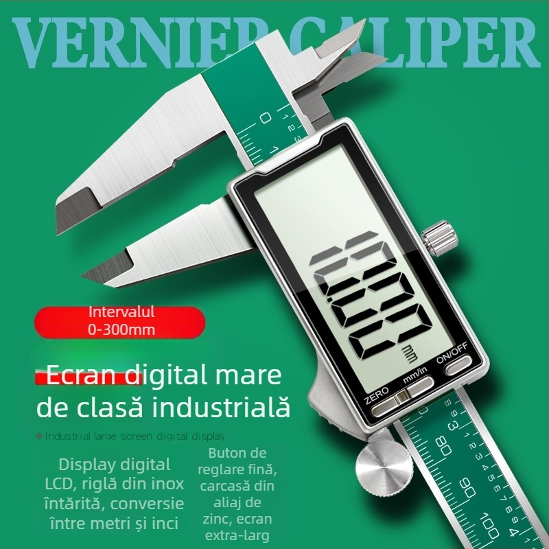 Caliper digital din oțel inoxidabil – clasă industrială, precizie înaltă, afișaj digital