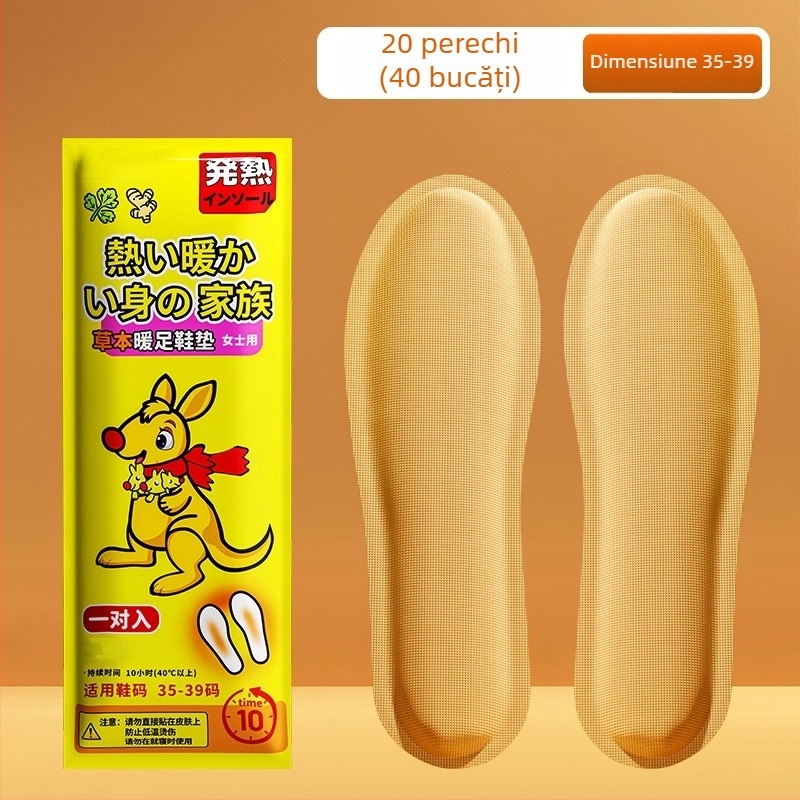 Talpă încălzită pentru pantofi, completă, unisex, pentru adulți, materiale: praf de fier, apă, cărbune activ