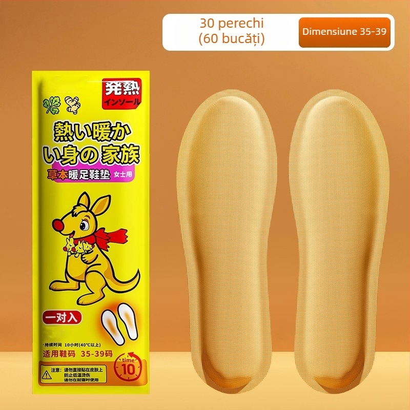 Talpă încălzită pentru pantofi, completă, unisex, pentru adulți, materiale: praf de fier, apă, cărbune activ