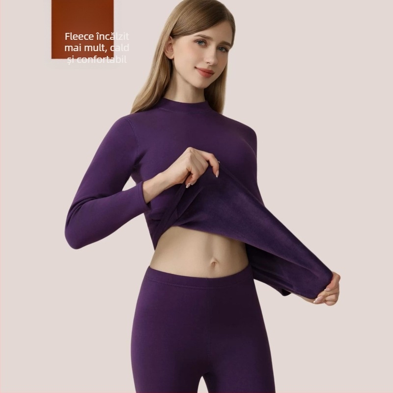 Set de lenjerie termică pentru cuplu – din bumbac 95%, căptușeală din poliester 80%, top și pantaloni cu fleece, greutate țesătură 750 g/m2, grosime extra (401–500 g/m2), pentru tineri 18–40 ani.