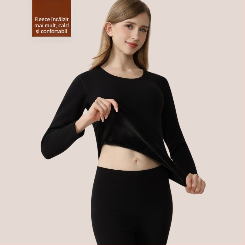 Set de lenjerie termică pentru cuplu – din bumbac 95%, căptușeală din poliester 80%, top și pantaloni cu fleece, greutate țesătură 750 g/m2, grosime extra (401–500 g/m2), pentru tineri 18–40 ani.