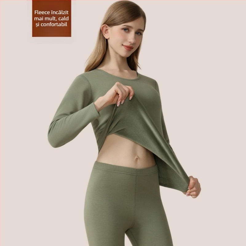 Set de lenjerie termică pentru cuplu – din bumbac 95%, căptușeală din poliester 80%, top și pantaloni cu fleece, greutate țesătură 750 g/m2, grosime extra (401–500 g/m2), pentru tineri 18–40 ani.