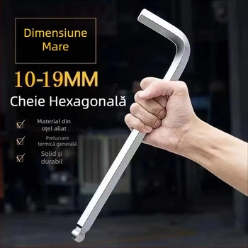 Set de chei hexagonale cu interior hexagonal, capă în formă de L cu cap rotund