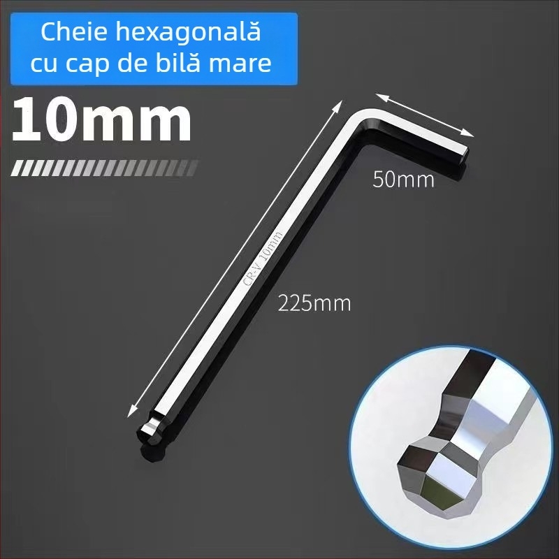 Set de chei hexagonale cu interior hexagonal, capă în formă de L cu cap rotund