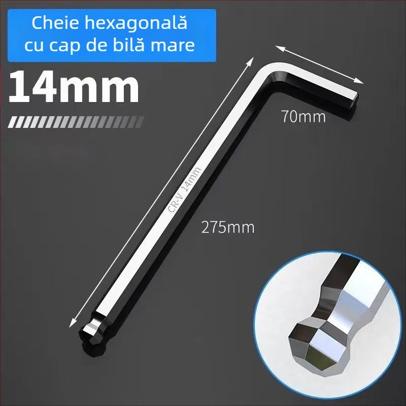 Set de chei hexagonale cu interior hexagonal, capă în formă de L cu cap rotund