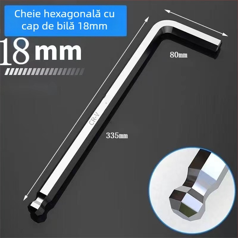 Set de chei hexagonale cu interior hexagonal, capă în formă de L cu cap rotund