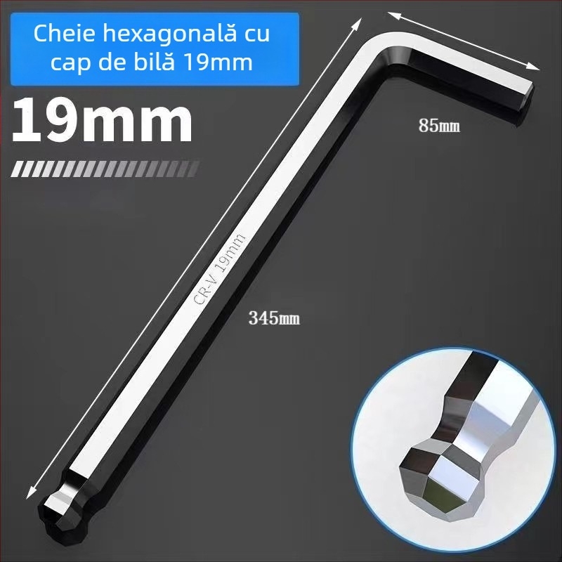 Set de chei hexagonale cu interior hexagonal, capă în formă de L cu cap rotund